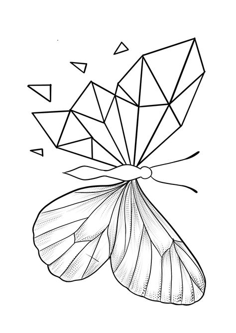 Geometric Butterfly Design, Geometric Butterfly Drawing, Geometric Art Flower, Geometry Butterfly, Geometric Tattoo Butterfly, Tattoo Types, Basic Art Techniques, Geometric Art Animal, Abstract Tattoo Ideas