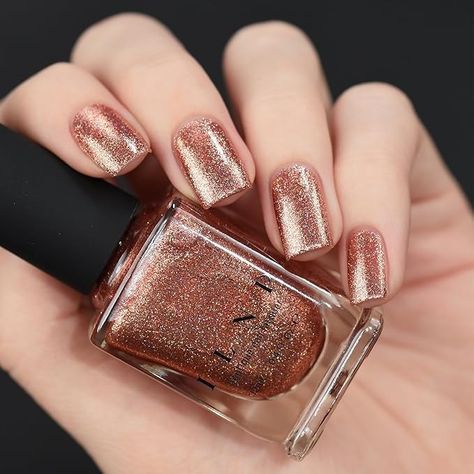 Amazon.com : ILNP Copper Top - Copper Holographic Metallic Nail Polish : Beauty & Personal Care Ilnp Polish, Copper Top, Copper Nails, Metallic Nail, Metallic Nail Polish, Holographic Nail Polish, Metallic Nails, Clean Hair, Holographic Nails