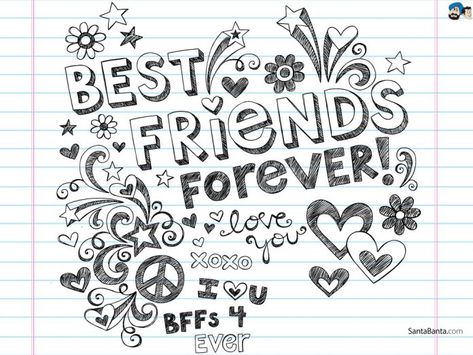 Friends Doodle, Photo Bff, Friendship Words, Doodle Images, Best Friend Love, Happy Friendship, Happy Friendship Day, Friendship Day, Facebook Status