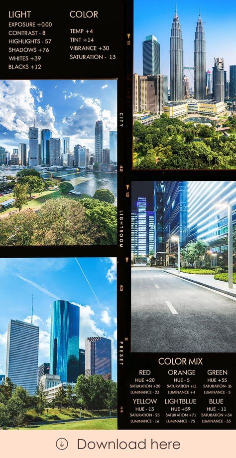 How To Edit City Photos, Lightroom City Presets, Photo Quality Edit, Photo Editing Professional, Lightroom Photography Presets, Editing Nature Photos, City Photo Editing, Lightroom Presets For Nature, Lightroom Nature Edit