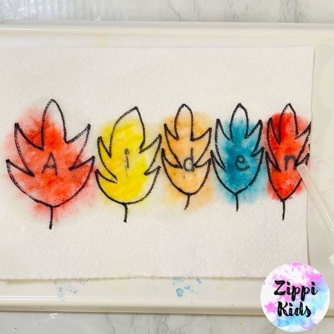 Fall leaves magic name fine motor activity For preschoolers and kindergarteners 🍁🍂🍁.. | Fall leaves magic name fine motor activity For preschoolers and kindergarteners 🍁🍂🍁.. | By Zippi Kids Corner | Facebook Magic Names, Alphabet Sounds, October Activities, Name Activities, Motor Activities, Kids Corner, Fine Motor Activities, Fine Motor, Childcare