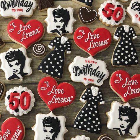 I Love Lucy Birthday, I Love Lucy Party, 1950s Theme Party, Lucy Birthday, Decades Party, I Love Lucy Show, Specialty Cupcakes, 50s Party, Moms 50th Birthday