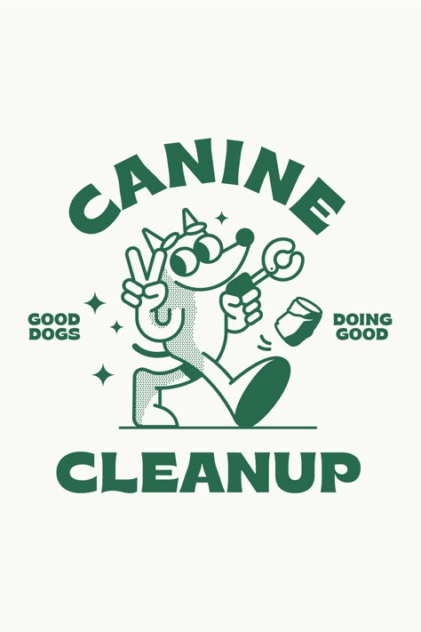 Trash Pick Up, Dog Walking Branding, Dog Cafe Logo, Dog Walking Logo, Dog Graphic Design, Walk Logo, Dog Logos, Dog Swag, Dog Shirt Design