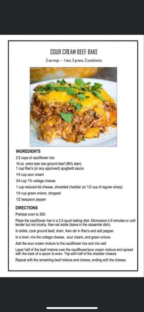 Sour Cream Beef Bake, Buffalo Chicken Dip Easy Recipes, Beef Bake, Lean Dinners, Healthy Sour Cream, Green Diet, Lean Protein Meals, Creamed Beef, Clean Eating Plans