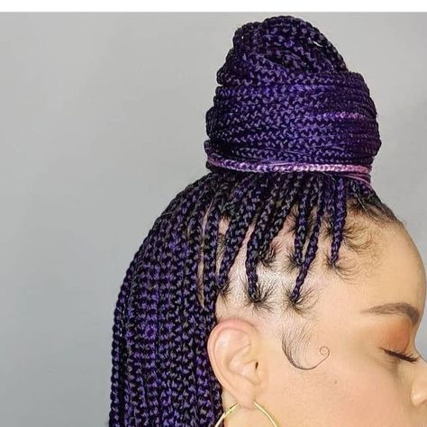 Dark Purple Braids, Purple Box Braids, Purple Braids, Cute Box Braids, Cute Box Braids Hairstyles, Knotless Braids, Purple Love, Box Braids Hairstyles, Braids Hairstyles