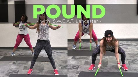 Pound is a drumming-inspired workout providing cardiovascular, strength and mental health benefits. Follow along with Sarah Placencia from S.W.E.A.T. Lancaster as she guides you through a class. Pound Workout Rockout, Pound Workout, Pound Fitness, Cardio Drumming, Fitness Friday, Workout Quotes, Exercise Ideas, Boot Camp Workout, Friday Workout