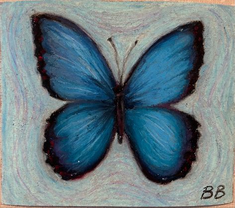 Butterfly Pastel Drawing, Butterfly Drawing With Oil Pastel, Butterfly With Oil Pastels, Oil Pastel Art Simple Easy, Colored Pencil Ideas Easy, Oil Pastel Art Butterfly, Butterfly Oil Pastel Drawing, Easy Oil Pastels Drawings, Oil Pastel Simple Drawing