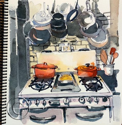 Brenda Swenson, Architecture Drawing Sketchbooks, Alchemy Art, Cute Birthday Pictures, Watercolor Architecture, Watercolor Journal, Sketchbook Art Journal, Illustration Wall Art, Fantasy Paintings