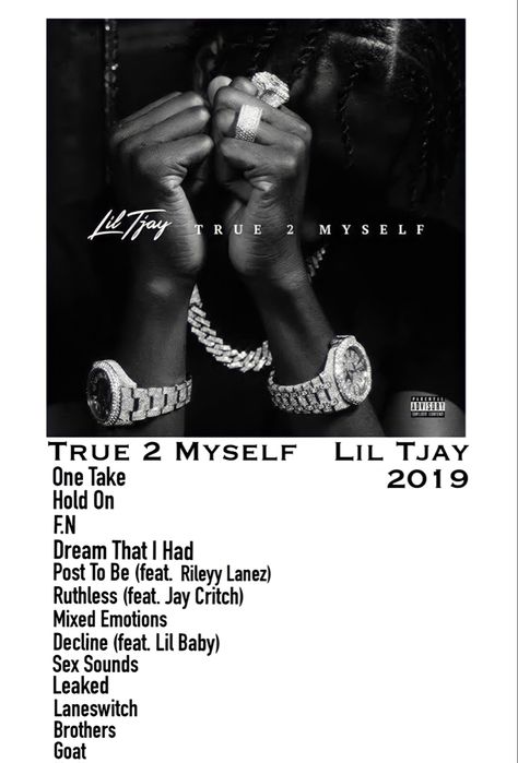 True 2 Myself Album Cover, Lil Tjay True 2 Myself, Free Ipad Wallpaper, Lil Tjay, Rap Albums, Baby Posters, Artist Wall, Mixed Emotions, Baby Album