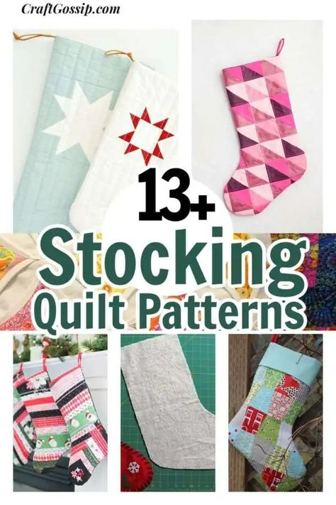 13 DIY Christmas Holiday Stockings You Can Quilt – Quilting Diy Quilted Christmas Stocking, Diy Christmas Quilt, Christmas Stocking Pattern Free, Stocking Pattern Free, Christmas Stocking Tutorial, Christmas Stocking Patterns, Origami Christmas Ornament, Christmas Stockings Sewing, Stocking Patterns