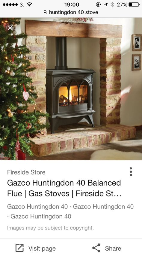 Gas Burning Stove, Wood Stove Chimney Ideas, Gas Wood Stove Fireplace, Gas Stove In Fireplace, Fireplace With Stove Ideas, Wood Stove In A Fireplace, Gas Fireplace Stove Ideas, Fireplace With Wood Stove Insert, Cottage Gas Fireplace