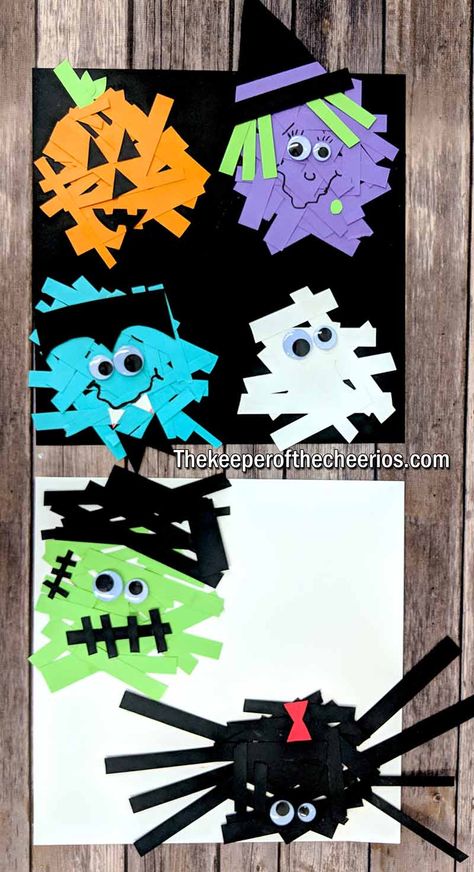 Halloween Morning, Scrap Paper Crafts, Halloween Infantil, Halloween Crafts Preschool, Halloween Kindergarten, October Crafts, Halloween Classroom, Halloween Arts And Crafts, Halloween Preschool