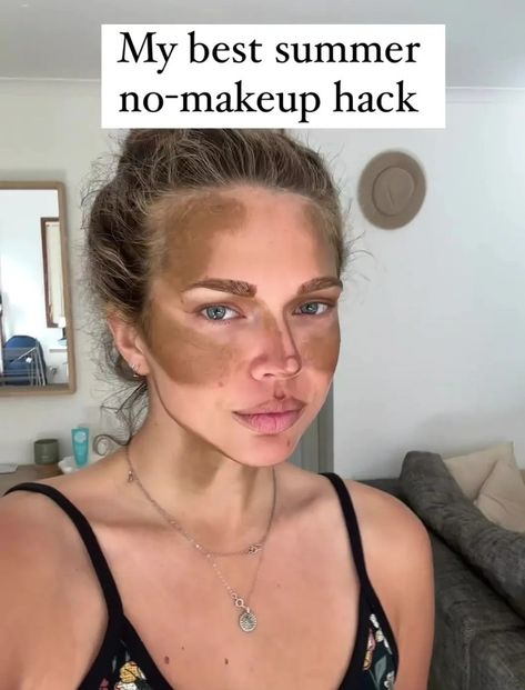 Fake Tan Face, Fake Tanning Routine, Tan Contour, Natural Fake Tan, Tan Before And After, Good Fake Tan, Self Tanning Tips, Step By Step Contouring, Tan Outfit