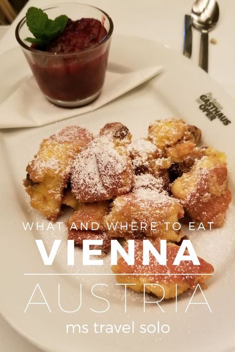 Wondering what to eat in Vienna Austria? Follow my food guide and discover all the best Vienna food and where to find traditional Austrian food in the city. Don’t forget to pin it on your Pinterest board! #viennafood #bestviennafood #viennesefood #whattoeatinvienna #mstravelsolo Vienna Food Guide, Vienna Restaurants Dinner, Where To Eat In Vienna, Viennese Desserts, Vienna Guide, Vienna Restaurant, Vienna Food, Austrian Food, Austrian Recipes