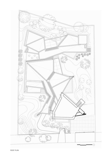 Gallery of House of Stories / Mathew and Ghosh Architects - 15 Folded Architecture Concept, Roof Plan Architecture Drawing, Plan Drawing Architecture, Small Eco House, Folding Roof, Folding Architecture, Latest Graphic Design Trends, Studio 17, Concept Models Architecture