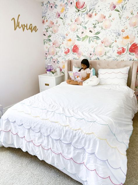 Full Size Bed Girls Bedroom, Toddler Girl Bedroom Full Size Bed, Toddler Girl Room Full Size Bed, Girls Full Size Bed Ideas, Toddler Girl Comforter Set Bedding, Full Bed Girls Bedroom, Girls Room Full Size Bed, Girls Room Queen Bed, Small Room Big Bed