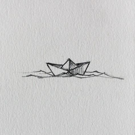 Paper Boat Tattoo Design, Little Boat Tattoo, Small Boat Tattoo, Boat Tattoo Design, Small Ship Tattoo, Sail Boat Tattoo, Paper Boat Tattoo, Boat Tattoos, Sailing Tattoo