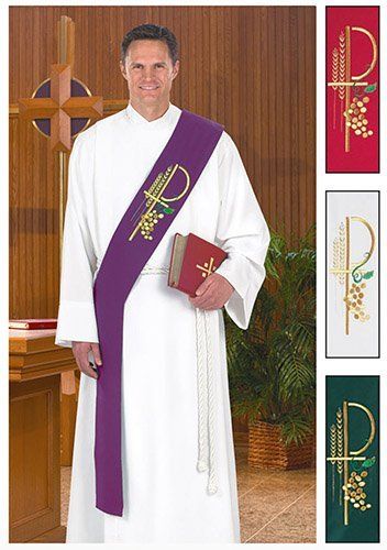 Photo Catholic Symbols, Chi Rho, Professional Look, Linen Clothes, Green And Purple, Double Layer, Academic Dress, Top Styles, 1 Piece