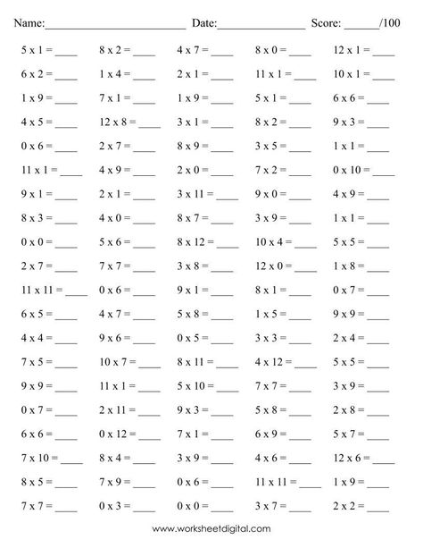 multiplication worksheets printable Multiplication Sums, Pretend School, Kids Learning Alphabet, Printable Multiplication Worksheets, Mental Maths Worksheets, 4th Grade Math Worksheets, Math Drills, Math Sheets, Learning Mathematics