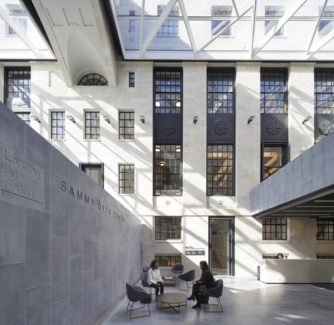 Image 2 of 36 from gallery of London Business School, The Sammy Ofer Centre / Sheppard Robson. Photograph by Hufton + Crow Old Marylebone Town Hall, Marylebone Town Hall, London Business School, London School, London Interior, Vision Board Pictures, Facade Lighting, School Campus, Greater London