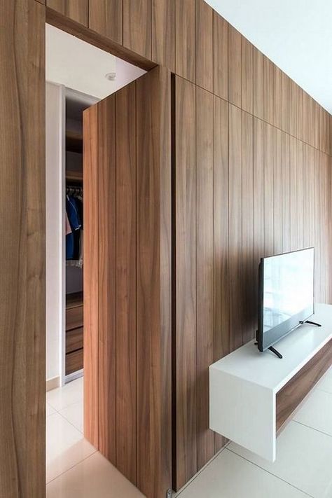 Dold Dörr, Hidden Doors In Walls, Pintu Interior, Home Engineering, Invisible Doors, Armani Casa, Wooden Cupboard, Doors Interior Modern, Hidden Rooms