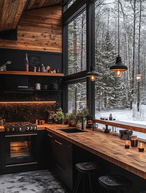 Mexican Home Interior, Color Drenching, Black Cabin, Cabin Modern, House Renos, Victoria House, Cabin Aesthetic, Home Mood Board, Rustic Home Design