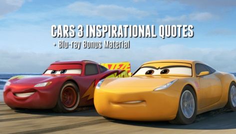 Cars 3 Quotes - Inspirational Quotes for All Ages + Blu-ray Bonus Features #Cars3Bluray Cars Movie Quotes, Cars Quotes, Pixar Quotes, Car Riding, Riding Quotes, Car Quotes, Wonderland Quotes, Tough Cookie, Cars 3