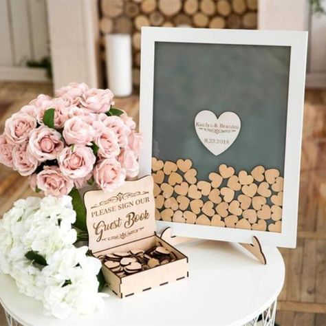 Wooden Heart Guest Book, Guest Book Frame Wedding, Guest Book Frame, Wedding Drop Box Guest Book, Book Frame, Drop Box Guest Book, Wedding Tokens, Heart Guest Book, Wedding Guest Book Unique