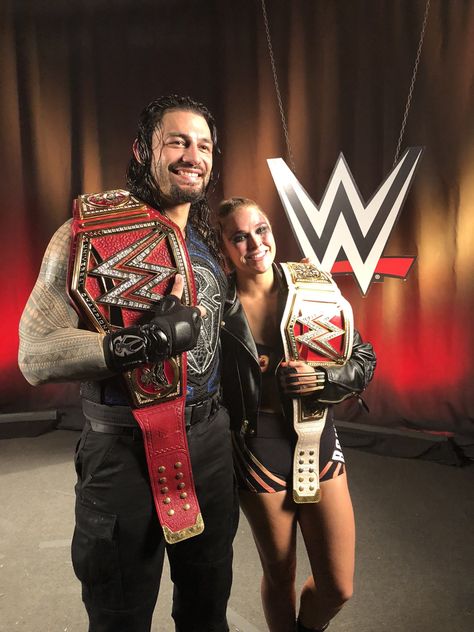 Roman Reigns & Ronda Rousey Ronda Rousey Wwe, Rhonda Rousey, Ronda Jean Rousey, Rowdy Ronda, Shield Wwe, Roman Reigns Wwe Champion, Male Wrestlers, Whatsapp Plus, The Shield Wwe