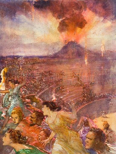 picture, eruption of Mount Vesuvius and the destruction of Pompeii Pompeii Eruption, Mount Vesuvius Pompeii, The Destruction Of Pompeii, Pompeii Paintings, Pompeii Volcano, Wizard King, Neoclassical Art, Bay Of Naples, Pompeii Italy