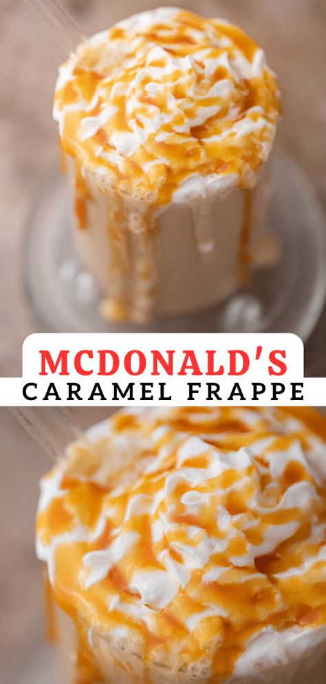 Mcdonalds Caramel Frappe Recipe, Keto Frappe, Frappe Recipe Mcdonalds, Frappachino Recipe, Mcdonalds Caramel Frappe, Frappuccino Recipes, Caramel Frappe Recipe, Mcdonalds Recipes, Caramel Drinks