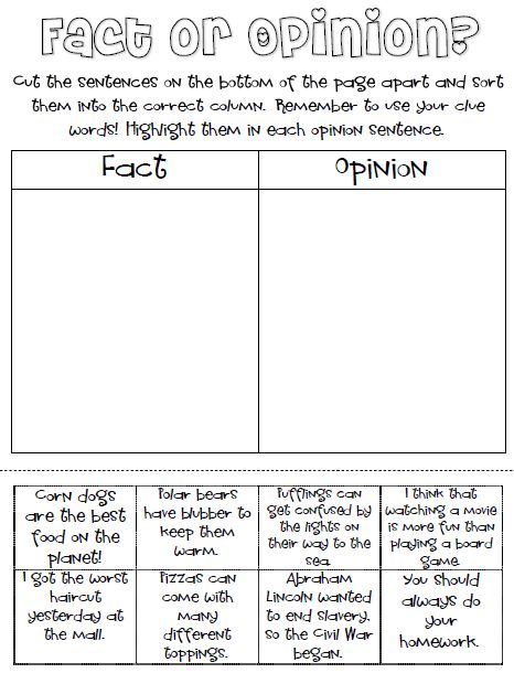 My kiddos are having some trouble with FACT AND OPINION this year, and I admit, I'm starting to run out of ideas.  INTERNET TO THE RESCUE!!! Fact And Opinion Worksheet, Fact Or Opinion, Reading Facts, Fact And Opinion, Classroom Freebies, 4th Grade Reading, Teaching Language Arts, 3rd Grade Reading, Teaching Ela