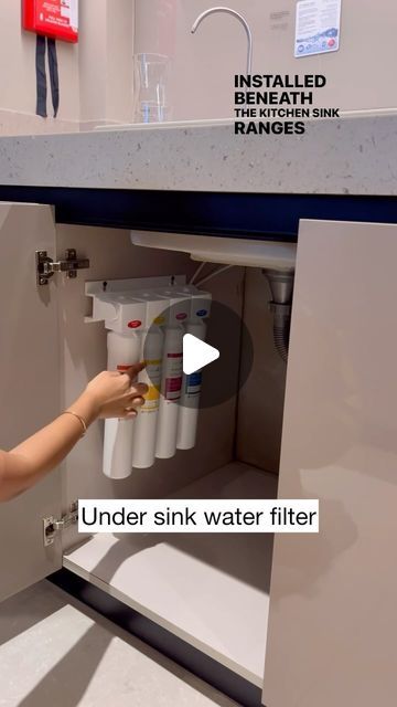 Water Filter Under Kitchen Sink, Hidden Water Purifier In Kitchen, Water Storage Ideas Home, Water Filter In Kitchen Cabinet, Under Sink Water Filter, Under Kitchen Sink, Sink Water Filter, Unclog Drain, House Facades