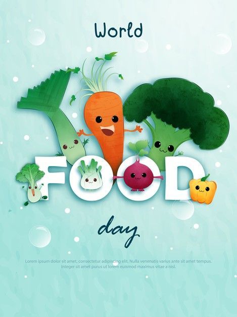 Save Food Poster, Spelling Word Activities, Green Fruits And Vegetables, World Food Day, Food Day, Vegetable Design, Night Sky Painting, About World, World Food