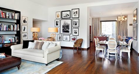 Gramercy Park, New York City Apartment, New York Apartment, Living Room Spaces, Nyc Apartment, Living And Dining Room, Contemporary Home Decor, Celebrity Houses, Jennifer Aniston