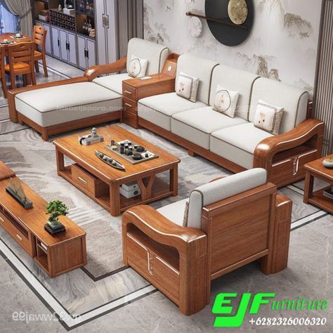 Kursi Tamu Sudut Jati Minimalis Depok Terbaru Stylish Sofa Sets, Sofa Design Wood, Wooden Sofa Set Designs, Luxury Sofa Design, Corner Sofa Design, Room Sofa Design, Wooden Sofa Designs, Bedroom Interior Design Luxury, Wooden Bed Design