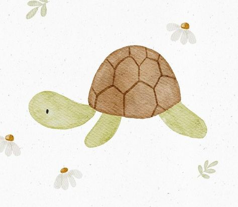 Watercolor Painting Easy, Turtle Watercolor, Baby Canvas, Watercolor Paintings For Beginners, Diy Watercolor Painting, Baby Clip Art, Watercolor Paintings Easy, Egg Painting, Diy Watercolor