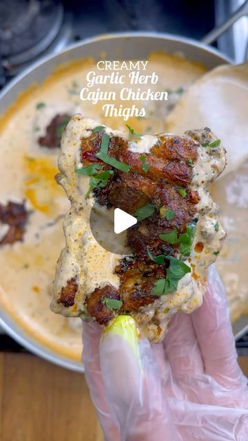 Organically 🍏 on Instagram: "Follow 👉 @nutritionstutorial 

CREAMY GARLIC HERB CAJUN CHICKEN THIGHS “LOVE ME FOR LIFE CHICKEN” ❤️💝🧨🤤🎉🎆😍😋💐🏆 by @ksnice_n_spice 

Quick simple and bursting with flavours, Succulent pieces of boneless chicken thighs smothered in an irresistible creamy garlic herb Cajun sauce. Chicken’s marinated with different herbs and spices, fried, baked then thrown in a sauce made up of garlic, chillies, Cajun spices, heavy cream and Parmesan.
Perfect Mother’s Day meal for Sunday or a quick weeknight meal🔥🔥.
.
.

.
.
#creamycajunchicken #creamy #creamychicken #chicken #delicious #food #instamood #instadaily #california #atlanta #brooklyn #thebest #sydney" Creamy Garlic Herb Cajun Chicken Thighs, Cajun Chicken Thighs, Cajun Spices, Cream Cheese Sauce, Cajun Sauce, Garlic Spinach, Sauce Chicken, Cajun Chicken, Baked Chicken Thighs