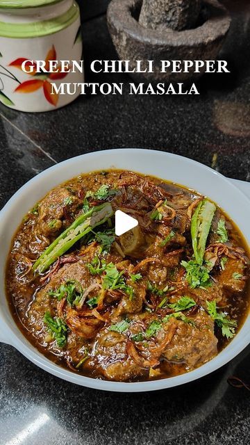 Rehana's Kitchen on Instagram: "Delicately spiced with green chilli, this pepper mutton masala is simply delightful!!🤌🏻❤️

.
#muttonpeppermasala#greenchillimutton#mutton#muttongravy#yummy#delicious#packwithflavours#muttonrecipes#chillirecipes#pepper#food#foodie#foodstagram#reelitfeelit#indian#indianrecipes#southindian#easyrecipes#athomecooking#homechef#reels#fyp#explore#foryou" Mutton Curry Indian, Mutton Masala Recipe, Mutton Recipes Indian, Beef Stew Meat Recipes, Stew Meat Recipes, Sri Lankan Recipes, Mutton Recipes, Beef Stew Meat, Green Chilli