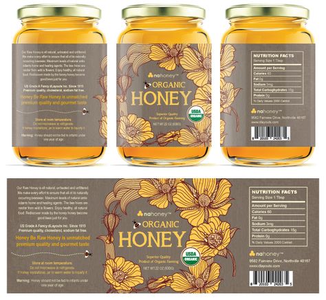 Organic Honey Labels Template - dLayouts Graphic Design Blog Shampoo Label, Honey Labels, Honey Label Design, Honey Jar Labels, Ads Poster, Diy Bamboo, Product Ads, Honey Label, Honey Brand