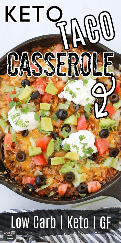 Keto Taco Casserole, Easy Taco Casserole, Make A Turkey, Casserole Keto, Keto Taco Salad, Turkey Taco, Keto Beef, Low Carb Mexican, Low Carb Tacos