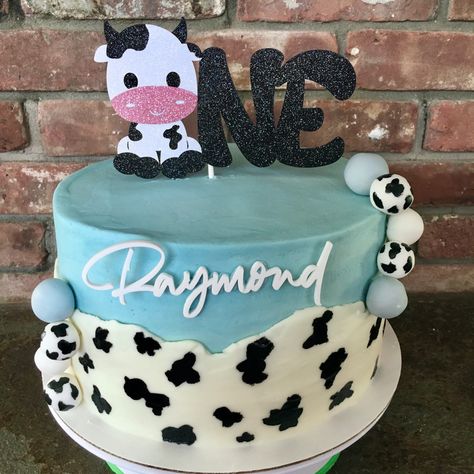 Cow Cake Birthday Boy, Cow Smash Cake Boys, Cow Smash Cake, Cow Print Cakes, Cow Birthday Cake, Cow Print Birthday, Combined Birthday Parties, First Birthday Cookies, Cow Birthday Parties