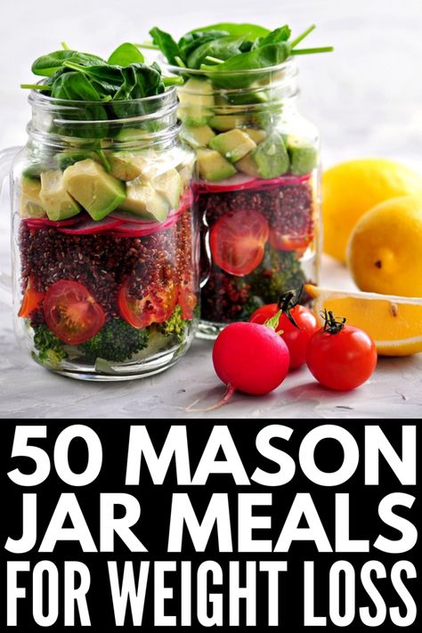 Veggie Macaroni, Bariatric Dinner, Jar Lunches, Overnight Oatmeal Healthy, Mason Jar Breakfast, Breakfast Favorites, Salad Jar Recipe, Jar Meals, Jar Salads