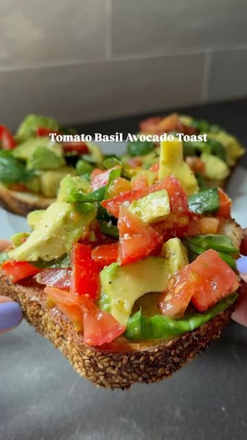 Mediterranean Diet Plan 🇺🇸 on Instagram: "Tomato Basil Avocado Toast 🍅 🥑🌿
If you’re looking for a quick, delicious, and wholesome snack, breakfast or lunch, this Tomato Basil Avocado Toast is the perfect choice. It’s one of my go-to recipes for busy days — packed with flavor, healthy fats, and fresh ingredients.
Cre by @healthymoodsf

You’ll need:
- 1 avocado
- 1 large juicy tomato
- Handful fresh basil
- 1 tbsp olive oil
Juice of 1/2 lemon
- 1/2 tsp oregano
- Salt to taste (i love la generous pinch of salt)
- black pepper to taste
- 3-4 slices sourdough bread, toasted

- Cut the tomato and avocado into cubes and transfer them to a bowl. Add the lemon juice, olive oil, oregano, salt, and pepper to the bowl. Gently mix everything with a spoon, being careful not to mash the avocado too Tomato Breakfast, Healthy Toast, Honey Toast, Breastfeeding Foods, Wholesome Snacks, I Love La, Vegan Cookbook, French Toast Bake, Free Keto Recipes