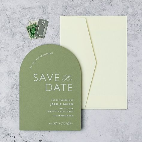 Sage green arch save the dates for Jessi + Brian 💚 . . . #weddingsavethedate #savethedates #savethedatecards #savethedatewedding #saveourdate #weddinginvitations #weddingstationery #weddingplanning #weddingbells #weddingannouncement #wedddingplanningbegins #sayido #isaidyes #soontobewed Green Arch, Polka Dot Paper, Brian May, Save The Dates, Wedding Announcements, Save The Date Cards, Wedding Bells, Save The Date, Sage Green