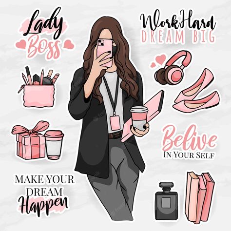 Boss Lady Planner, Logo Online Shop, Corporate Women, Womens Conference, Instagram Dp, Healthy Advice, Lifestyle Illustration, Lady Boss, Free Girl