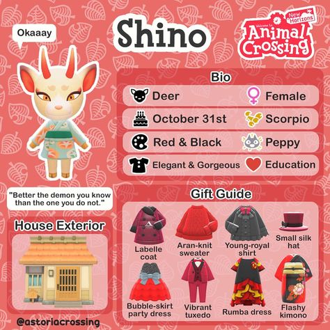 Hello from Astoria✨ on Instagram: “Majority of people have chosen Shino from my story poll so here is her bio!❤️‍🔥” Acnh Olivia, Shino Acnh, Animal Crossing Music, Acnh Villagers, Animal Crossing Funny, Animal Crossing Fan Art, Animal Crossing Memes, Animal Crossing Guide, Animal Crossing Wild World