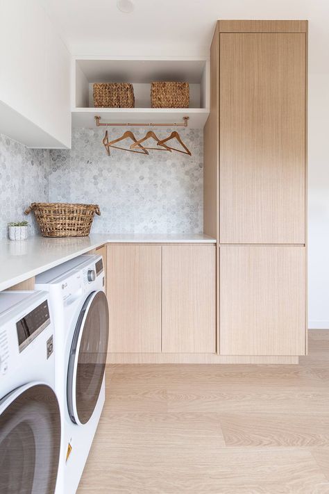 7 Laundry Room Ideas That Are Practical Yet Beautiful | ABI Interiors Laundry Renovation, Laundry Makeover, Laundry Mudroom, Laundry Shelves, Laundry Ideas, Laundry Cabinets, Laundry Room Layouts, Laundry Room Renovation, Laundry Design