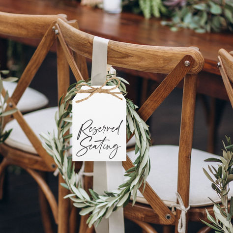 Reserved Seating Wedding Chair Tags Reserved Seating Wedding, Seating Wedding, Wedding Church Decor, Reserved Seating, Garden Wedding Decorations, Wedding Chair, Reserved Signs, Wedding Props, Wedding Tags