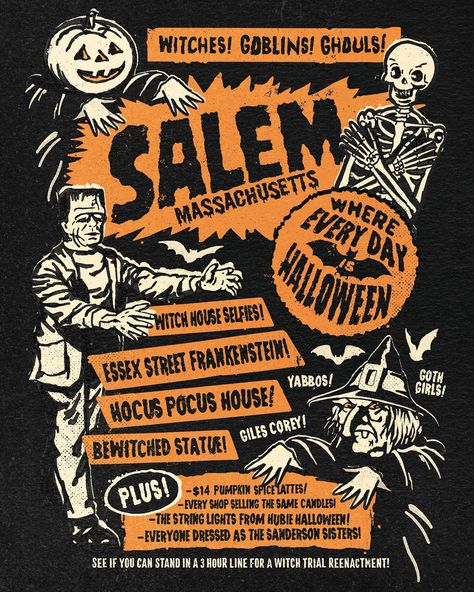 🎃SALEM!!!👻 We are back this weekend (and the last two weekends of October)!!! Come find us set up in the Salem Common on Saturday and… | Instagram Hocus Pocus House, Vintage Halloween Posters, Salem Art, Halloween Attractions, Halloween Club, Scream Art, Friday Im In Love, Charlie Brown Halloween, Lizzie Hearts